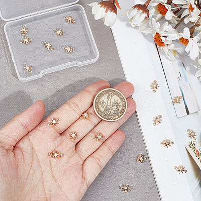 20Pcs Brass Pave Clear Cubic Zirconia Connector Charms KK-GO0001-67-1