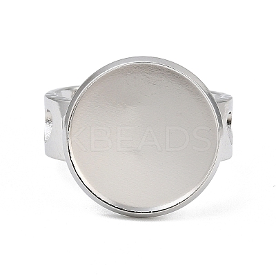 Hollow Heart 304 Stainless Steel Cuff Ring Components SA-CBA82C8-02E-P-1