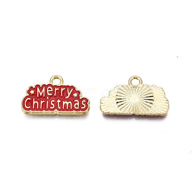Rack Plating Alloy Enamel Pendants X-ENAM-N055-173A-1