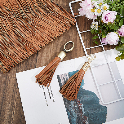 2M PU Imitation Leather Tassel Lace Trims SRIB-FH0001-05-1