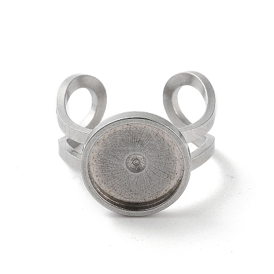 Tarnish Resistant 201 Stainless Steel Pad Ring Settings STAS-K278-07B-P-1