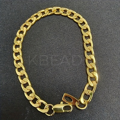 Alloy Cuban Curb Chains Necklaces & Bracelets Sets for Men WG37A02-01-1