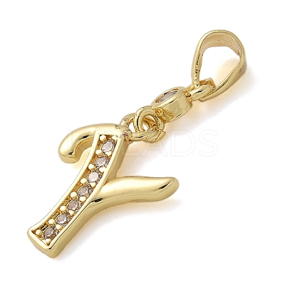 Brass Micro Pave Cubic Zirconia Pendants KK-M319-02G-Y-1