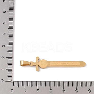 PVD Vacuum Plating 304 Stainless Steel Pendants STAS-M068-14G-1