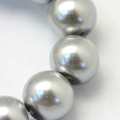 Baking Paint Pearlized Glass Pearl Round Bead Strands HY-Q003-10mm-34-1