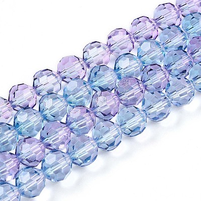 Baking Paint Transparent Glass Beads X1-DGLA-A035-T8mm-A06-1