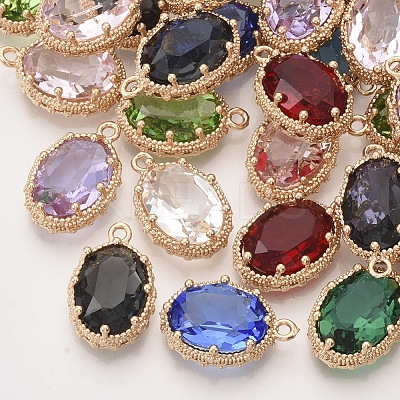 Faceted Glass Pendants GLAA-T010-014-1