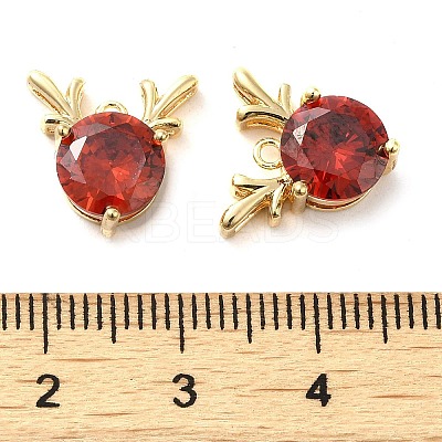 Brass with Glass Rhinestone Charms KK-H455-37G-1