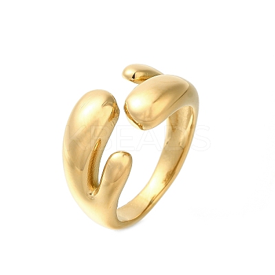 304 Stainless Steel Open Cuff Rings for Women STAS-Z103-03G-04-1
