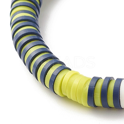 Handmade Polymer Clay Heishi Beads Stretch Bracelet BJEW-JB07326-01-1