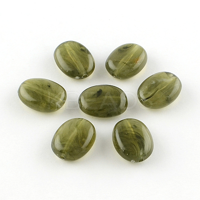 Oval Imitation Gemstone Acrylic Beads X-OACR-R047-26-1