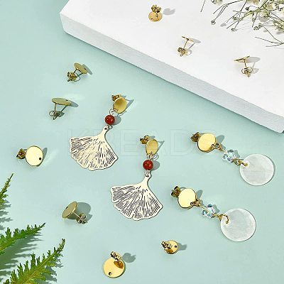 36Pcs 3 Styles Ion Plating(IP) 304 Stainless Steel Stud Earring Findings STAS-BC0002-56-1