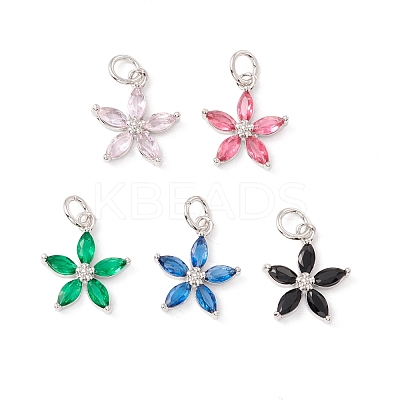 Brass Micro Pave Cubic Zirconia Pendants ZIRC-P098-03P-1