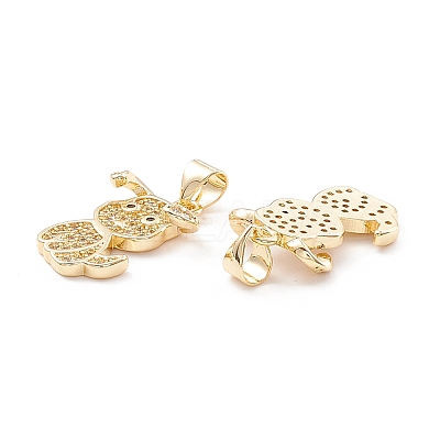Brass Micro Pave Cubic Zirconia Pendants X-KK-D067-06G-RS-1