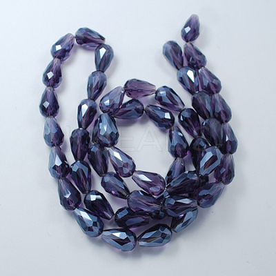 Electroplate Glass Beads Strands EGLA-R008-15x10mm-15-1