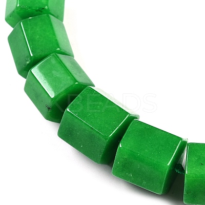 Dyed Natural Malaysia Jade Hexagon Prism Graduated Beaded Necklaces for Women Men NJEW-K388-03H-1