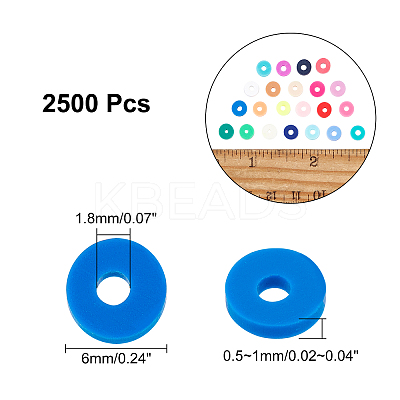 2500Pcs 10 Colors Handmade Polymer Clay Beads Strands CLAY-AR0001-24A-1