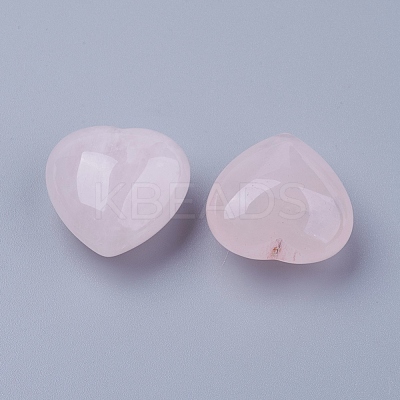 Natural Rose Quartz Heart Love Stones DJEW-P009-01B-1