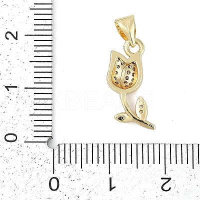 Rack Plating Brass Micro Pave Cubic Zirconia Pendants KK-H509-26G-1