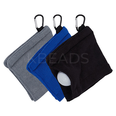 3Pcs 3 Colors Polyester Fibre Golf Wipe Towel AJEW-OC0005-36A-1