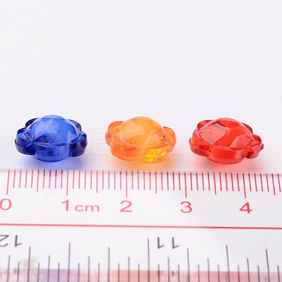 Mixed Color Transparent Faceted Flower Acrylic Beads X-TACR-S104-M-1