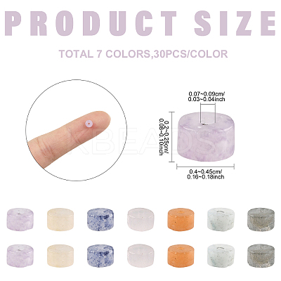 210Pcs 7 Styles Natural Flower Amazonite & Rose Quartz & Yellow Aventurine & Blue Aventurine(Dyed & Heated) & Labradorite & Red Aventurine & Lepidolite Beads G-YW0002-66-1