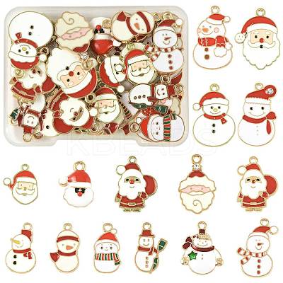 40Pcs Christmas Alloy Enamel Pendants ENAM-FS0004-20-1