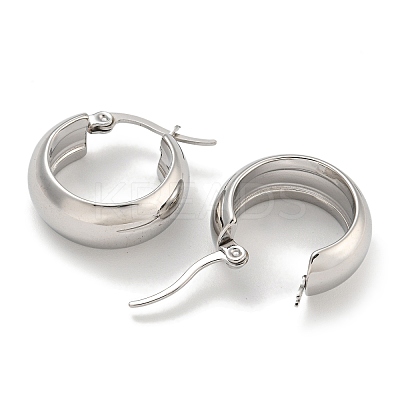 Tarnish Resistant 202 Stainless Steel Hoop Earrings EJEW-H003-38P-05-1