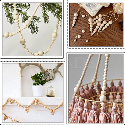 Natural Unfinished Wood Beads WOOD-SP0001-62A-1