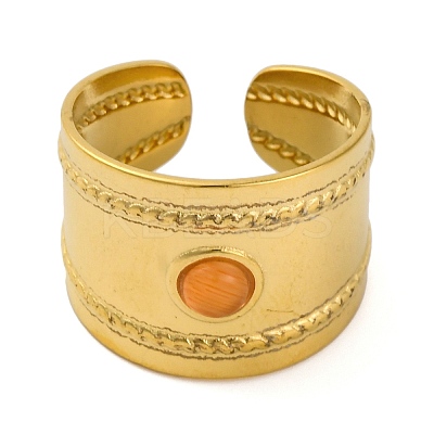 304 Stainless Steel Open Cuff Rings LS-RJEW-K261-03G-1