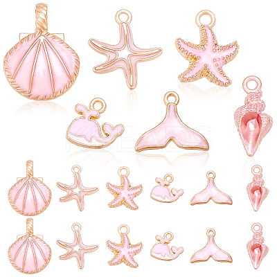 72Pcs 6 Styles Alloy Enamel Pendants ENAM-AR0001-84-1