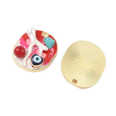 Rack Plating Alloy Enamel Pendants FIND-Z062-03G-1