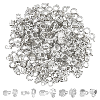 300Pcs 5 Styles CCB Plastic Tube Bails CCB-DC0001-19P-1