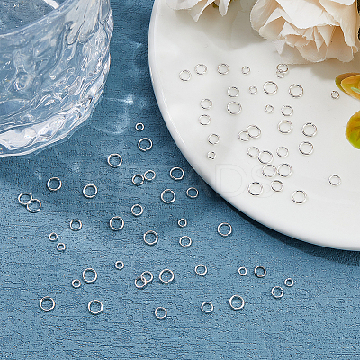300Pcs 3 Styles Rack Plating Brass Open Jump Rings FIND-DC0006-44-1