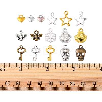 160Pcs 16 Style Tibetan Style Alloy Pendants TIBEP-FS0001-06AS-1