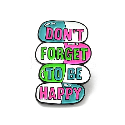 Word Don't Forget To Be Happy Enamel Pin JEWB-G013-G02-1