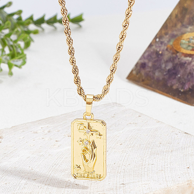 1Pc Brass with Cubic Zirconia Pendants Necklaces NJEW-LP0001-46E-G-1