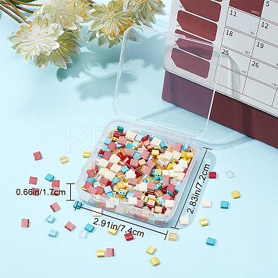 500Pcs 10 Colors 2-Hole Glass Seed Beads SEED-CN0001-03-1
