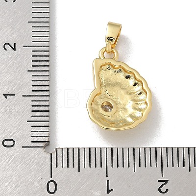 Brass Micro Pave Clear Cubic Zirconia Pendants KK-M300-03G-01-1