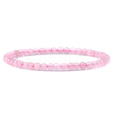 4MM Natural Rose Quartz Stretch Bracelets RP2095-7-1