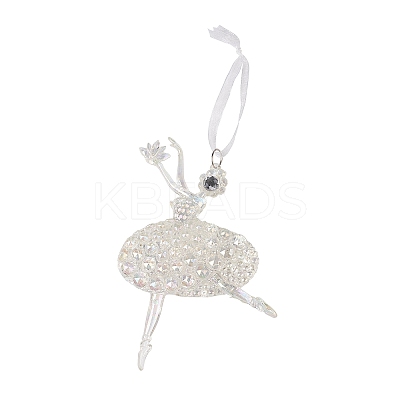 Christmas Transparent Acrylic Ballet Big Pendant Decorations HJEW-F017-04-1