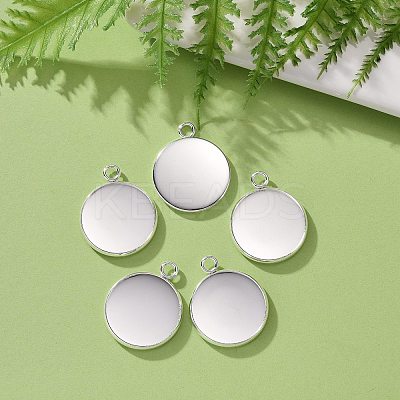 304 Stainless Steel Pendant Cabochon Settings LS-X-STAS-F191-14S-G-1