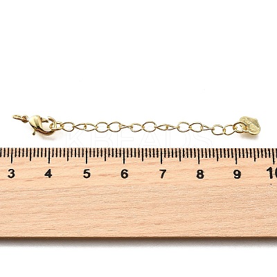 Brass Micro Pave Cubic Zirconia End With Chain KK-V011-27G-1