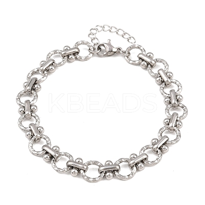 304 Stainless Steel Link Chain Bracelets for Women BJEW-H207-01C-P-1