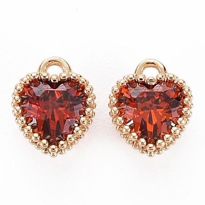 Brass Micro Pave Cubic Zirconia Charms KK-S356-773B-1