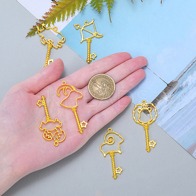24Pcs 12 Style Alloy Open Back Bezel Pendants PALLOY-CJ0001-128-1