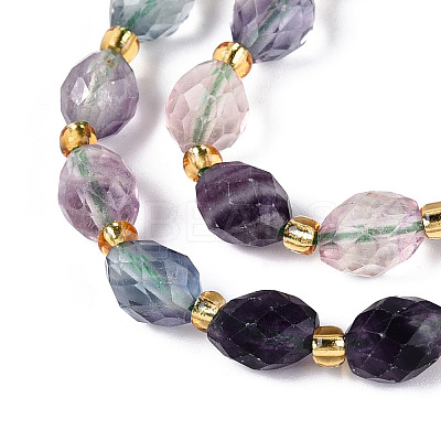 Natural Colorful Fluorite Beads Strands G-N342-35-8x6-11-1