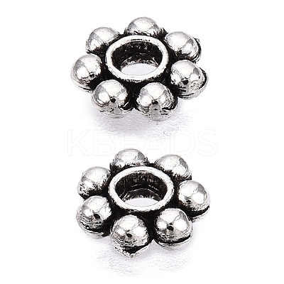 Tibetan Style Alloy Beads Daisy Spacer Beads X-LF1249Y-01AS-1-RS-1