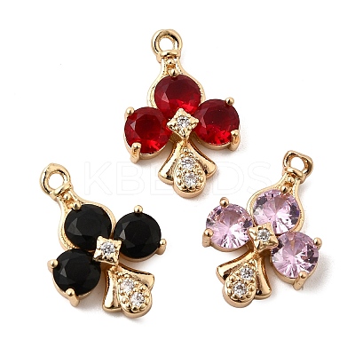 Brass Micro Pave Cubic Zirconia Pendants KK-K274-13G-1