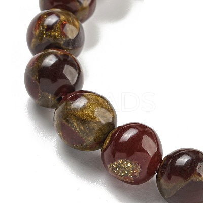 Round Synthetic Gold Clinquant Stone Stretch Bracekets G-P549-02A-04-1